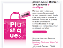 Tablet Screenshot of plastiques-paris.fr